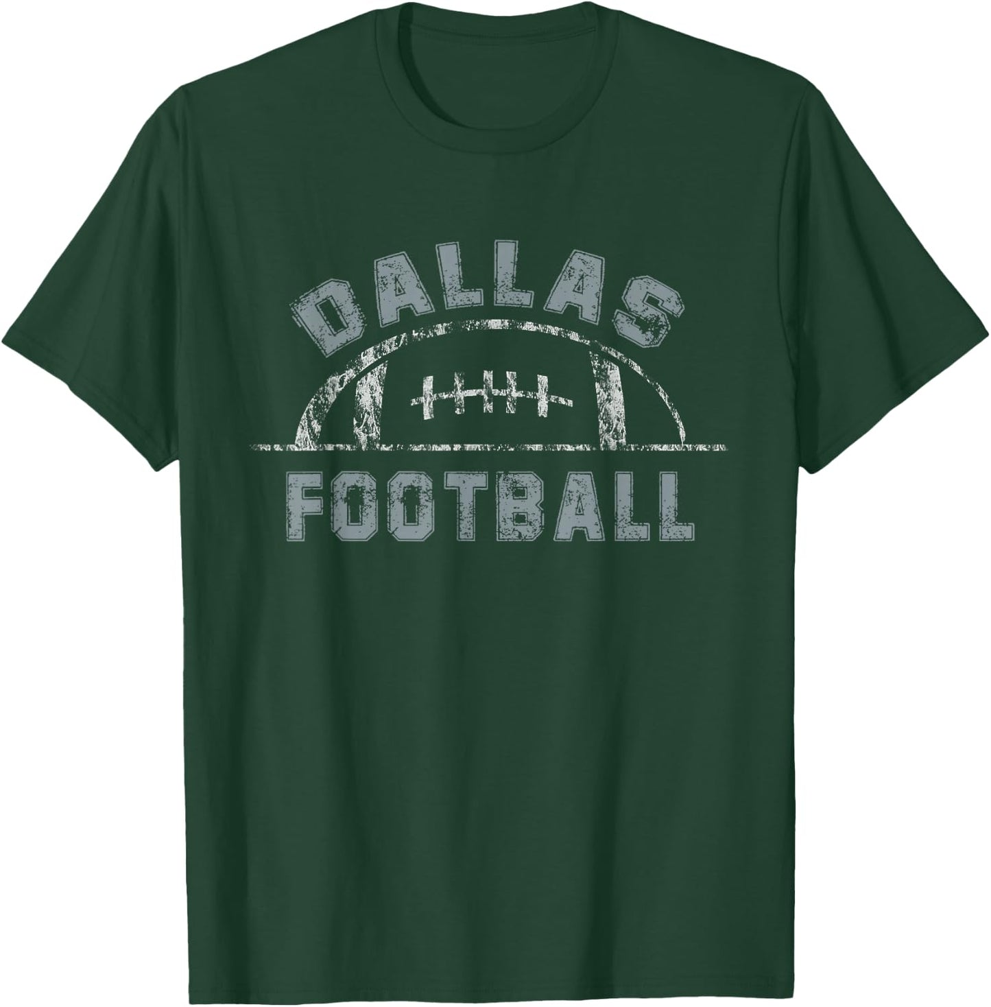 Dallas Football | End Zone Game Day Distressed Vintage T-Shirt - T-Shirt | Forest