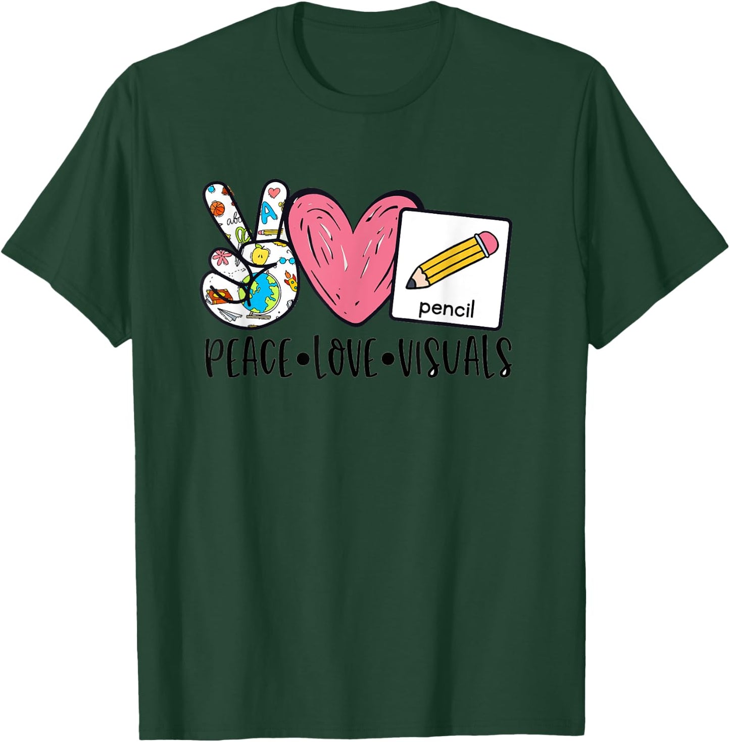 Peace Love Visuals Special Education Teacher Dream Team T-Shirt - T-Shirt | Forest