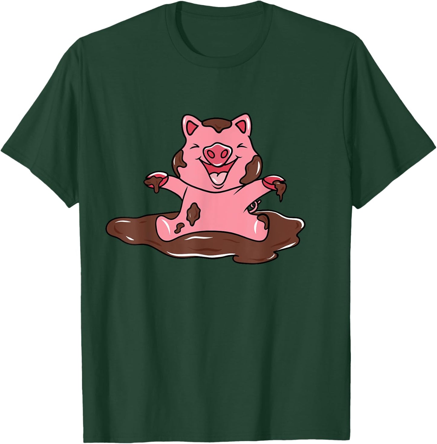 Happy Pig In The Mud T-Shirt - T-Shirt | Forest