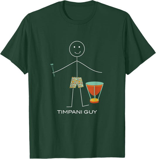 Funny Timpani Guy, Boy Timpani Player T-Shirt - T-Shirt | Forest