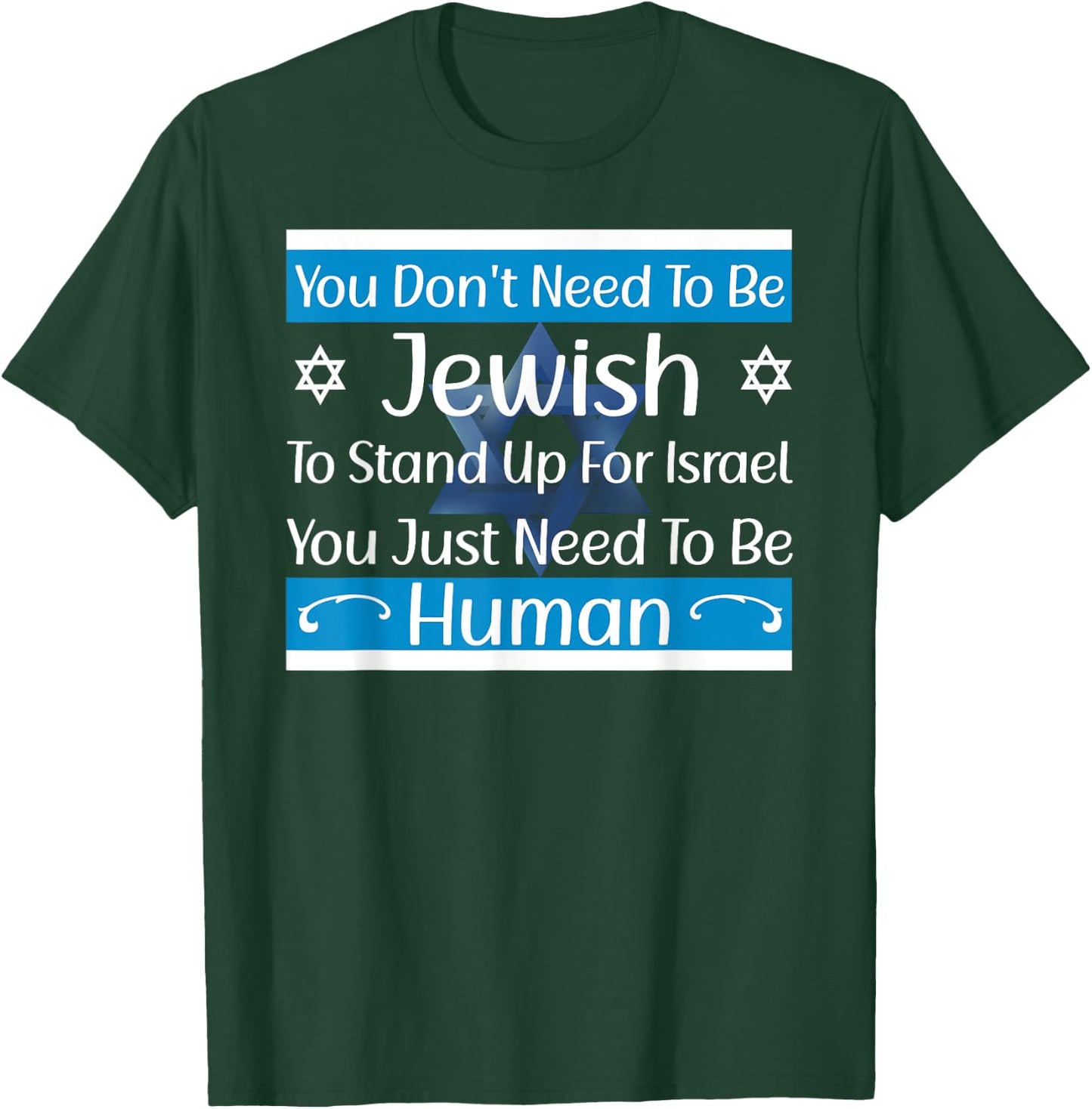 Jewish Flag Quote I Stand With Israel Israeli Flag T-Shirt - T-Shirt | Forest