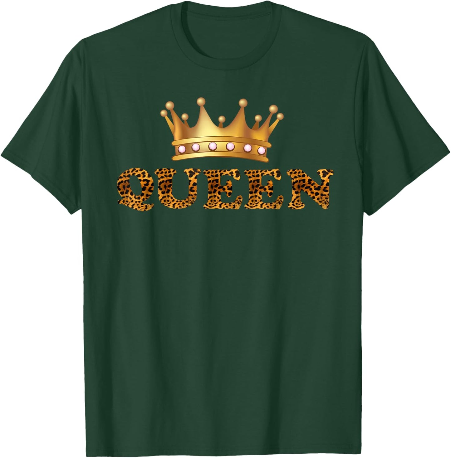 Cheetah Print Queen King Pajamas Couples Matching Clothes T-Shirt - T-Shirt | Forest