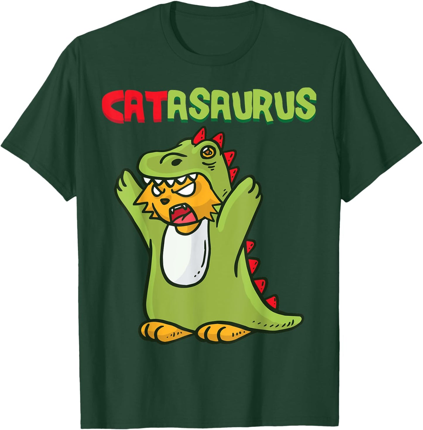 Catasaurus T-Rex Cat Dinosaur Cat Dino Kitten Halloween Women Kids T-Shirt - T-Shirt | Forest