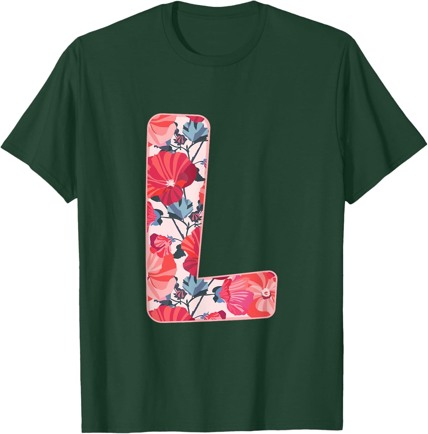 Letter L Alphabet First Name Consonant Flower Garden Gift T-Shirt - T-Shirt | Forest