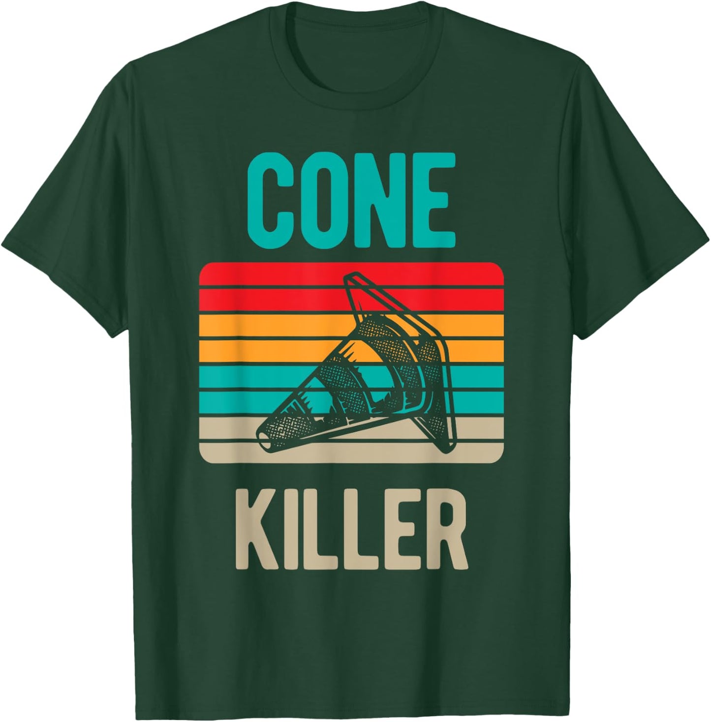 Vintage Auto Car Racing Racer Cone Killer Funny Autocross T-Shirt - T-Shirt | Forest