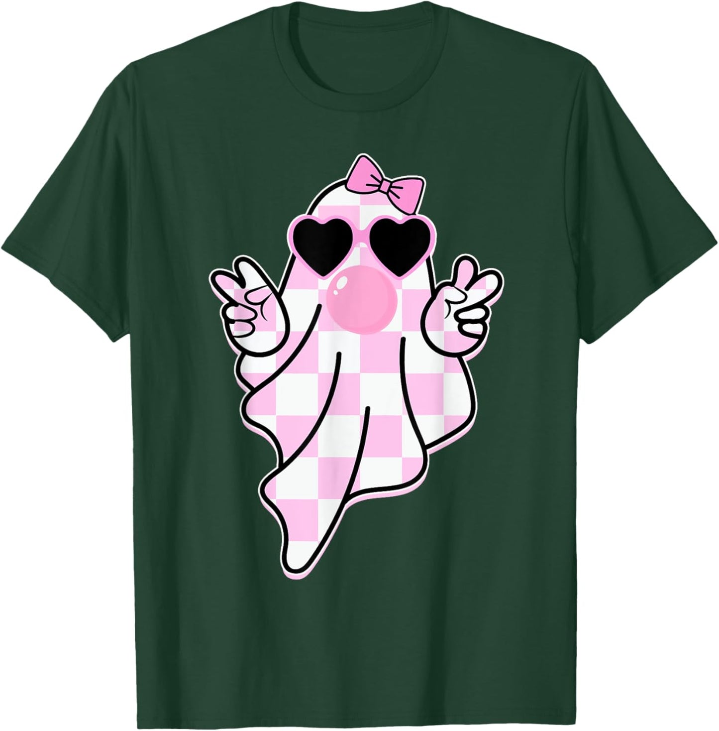 Cute Girly Ghost Blowing Bubble Gift Girl kids T-Shirt - T-Shirt | Forest