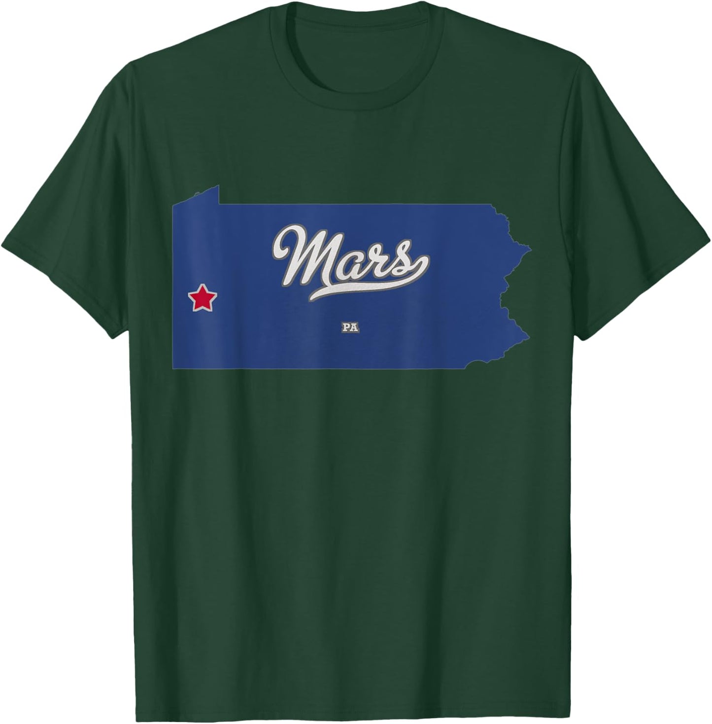 Mars Pennsylvania PA Map T-Shirt - T-Shirt | Forest