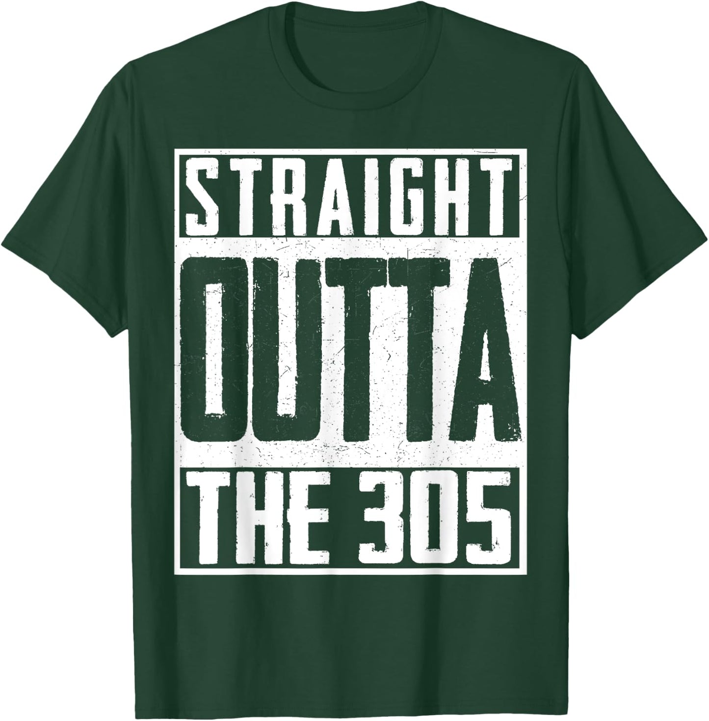 Straight Outta The 305 Miami Baseball Fan T-Shirt - T-Shirt | Forest