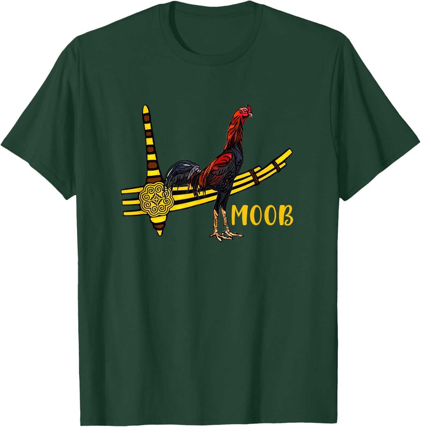 Hmong rooster and qeej hmoob T-Shirt - T-Shirt | Forest