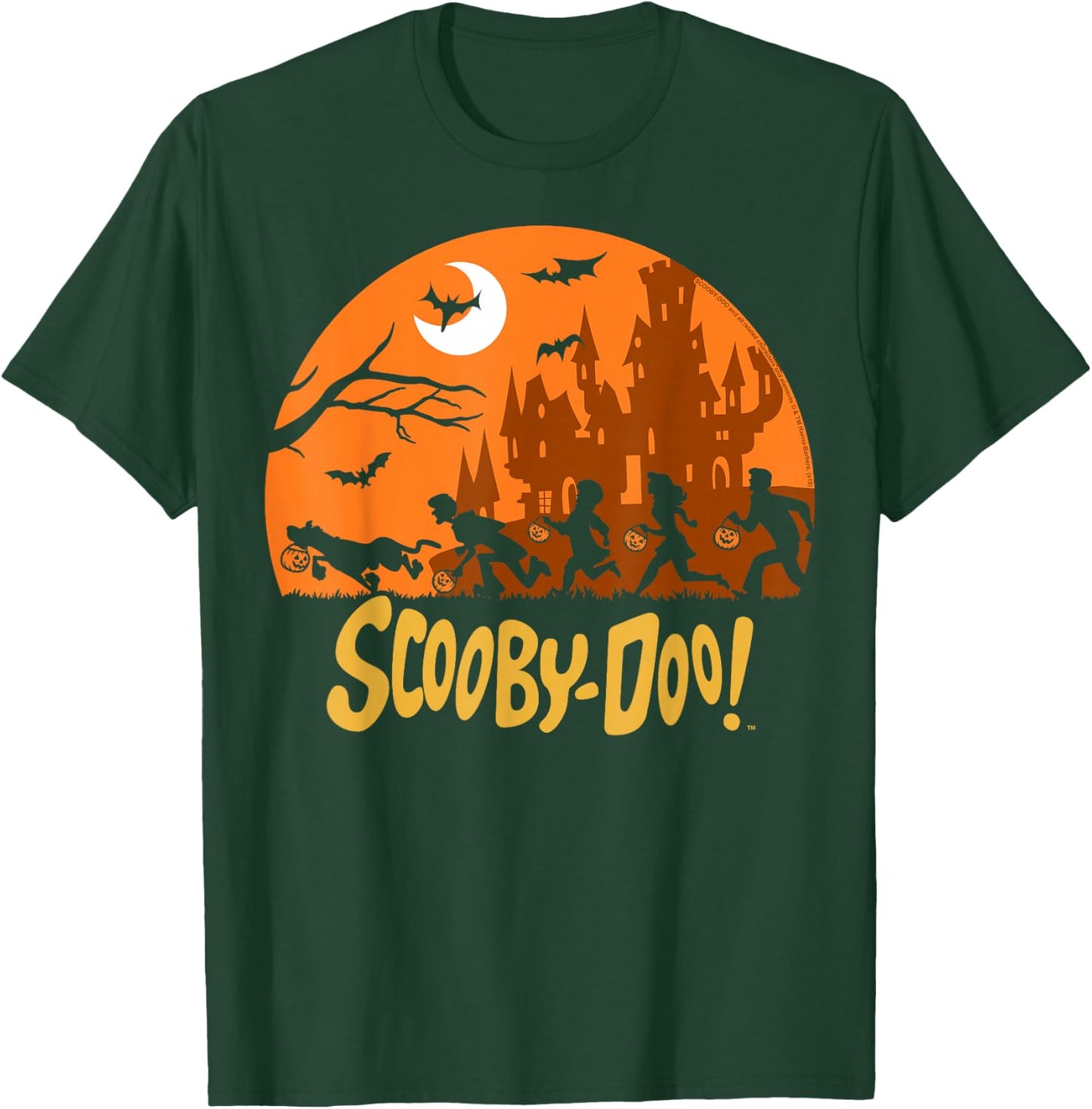 Scooby-Doo The Gang Halloween Silhouette Logo Small T-Shirt - T-Shirt | Forest