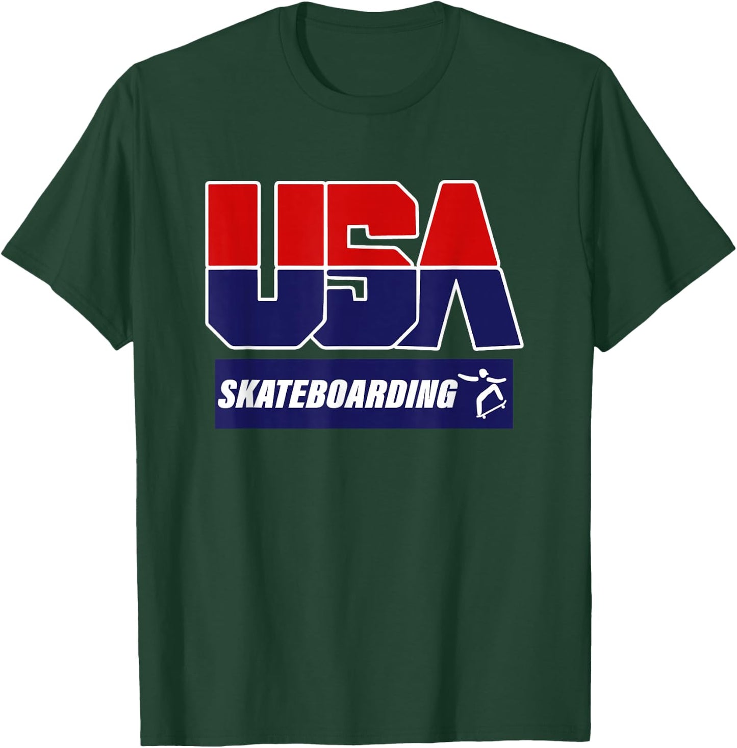 Skateboarding 2021 USA T-Shirt - T-Shirt | Forest