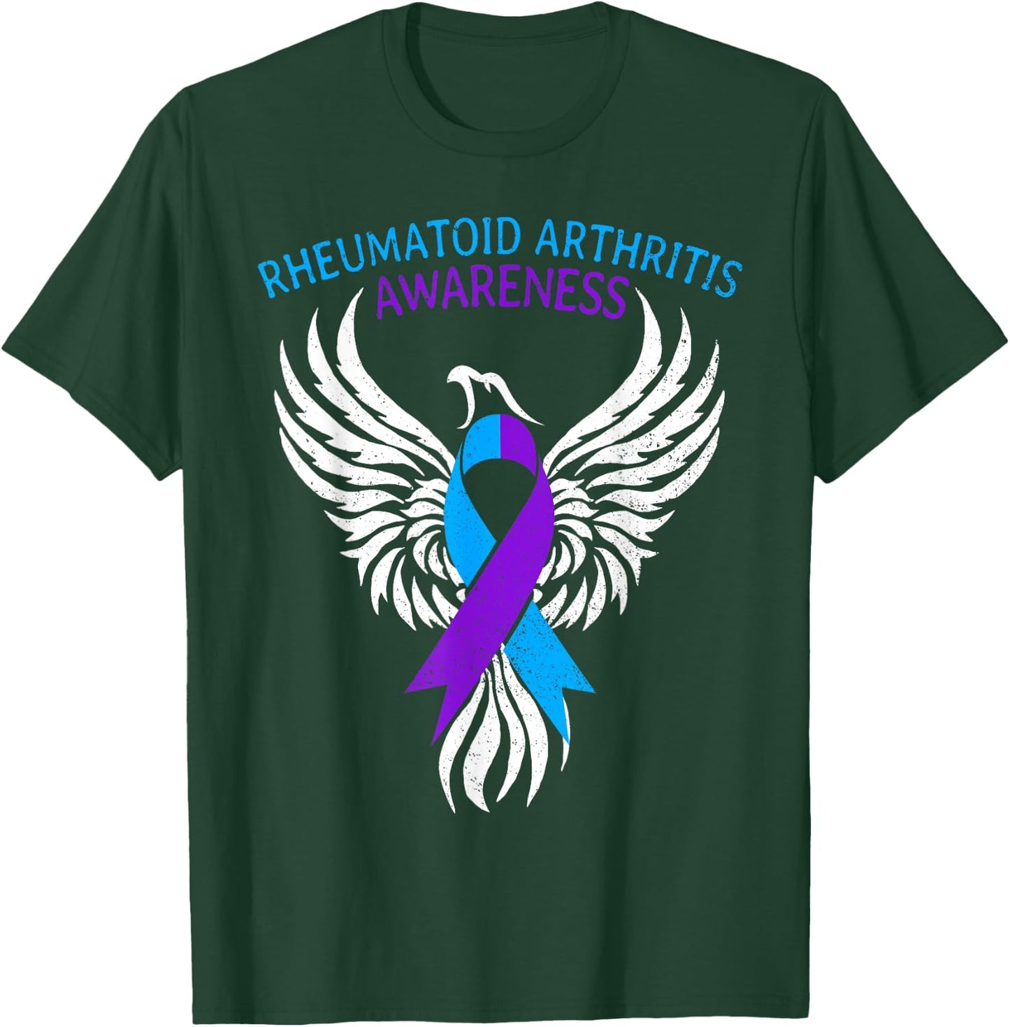 Warrior Survivor Rheumatoid Arthritis Awareness Month Ribbon T-Shirt - T-Shirt | Forest