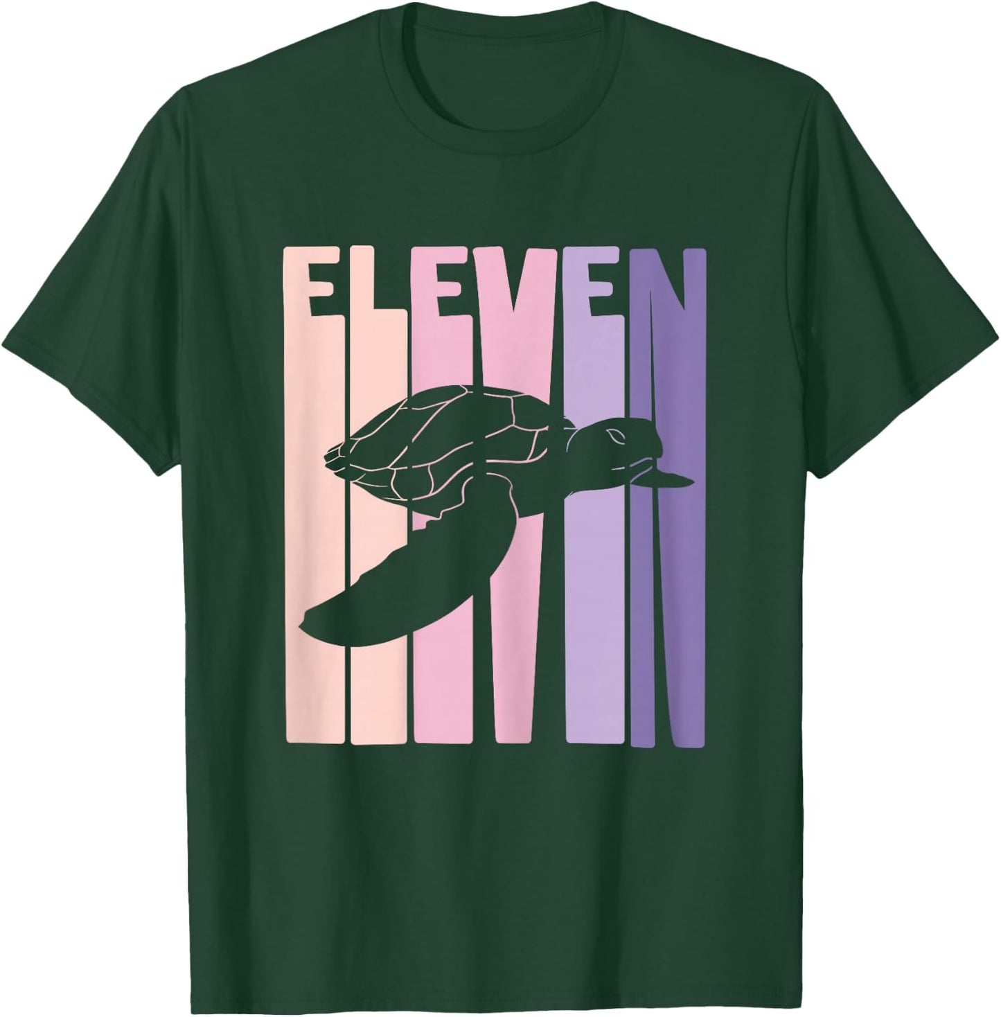 11th Birthday Gift Turtle Fan 11 Years old Girl T-Shirt - T-Shirt | Forest