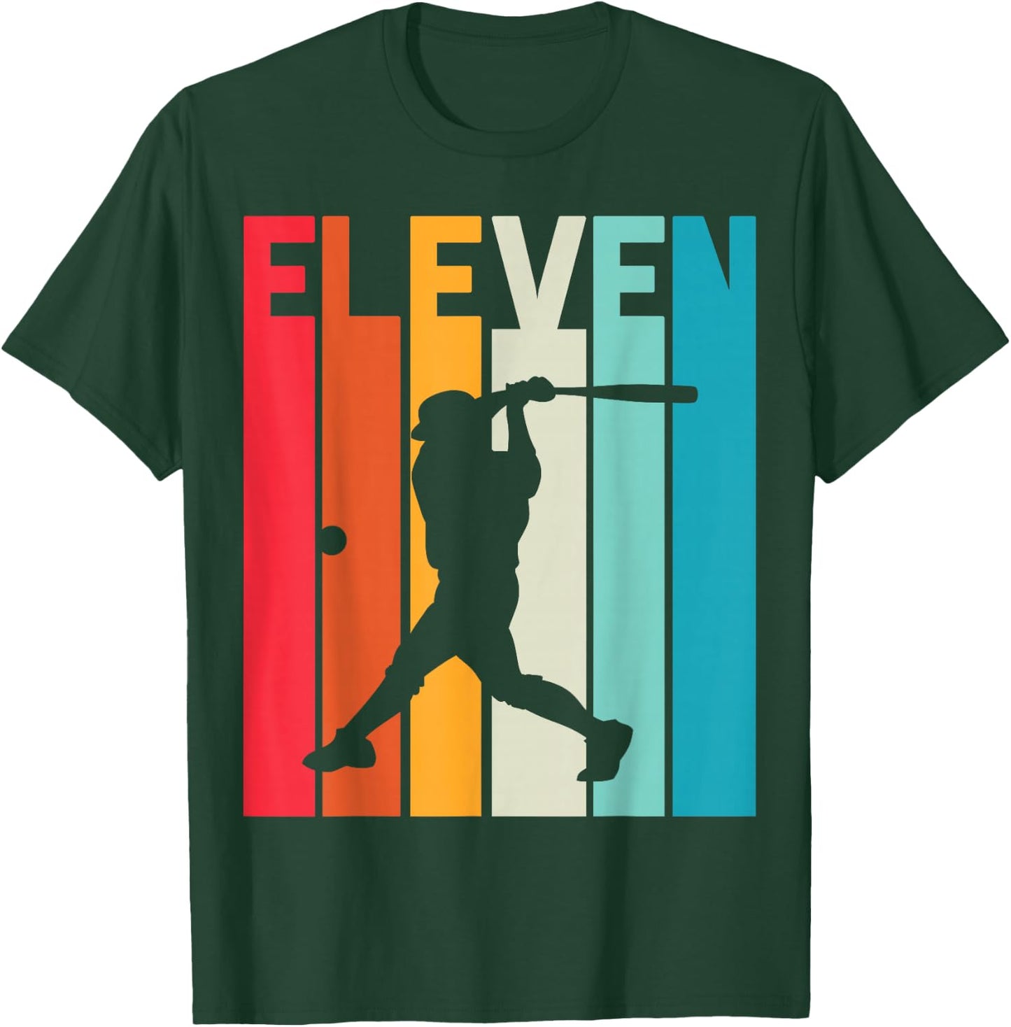 11th Birthday Retro Baseball 11 Years Old Boy Girl T-Shirt - T-Shirt | Forest