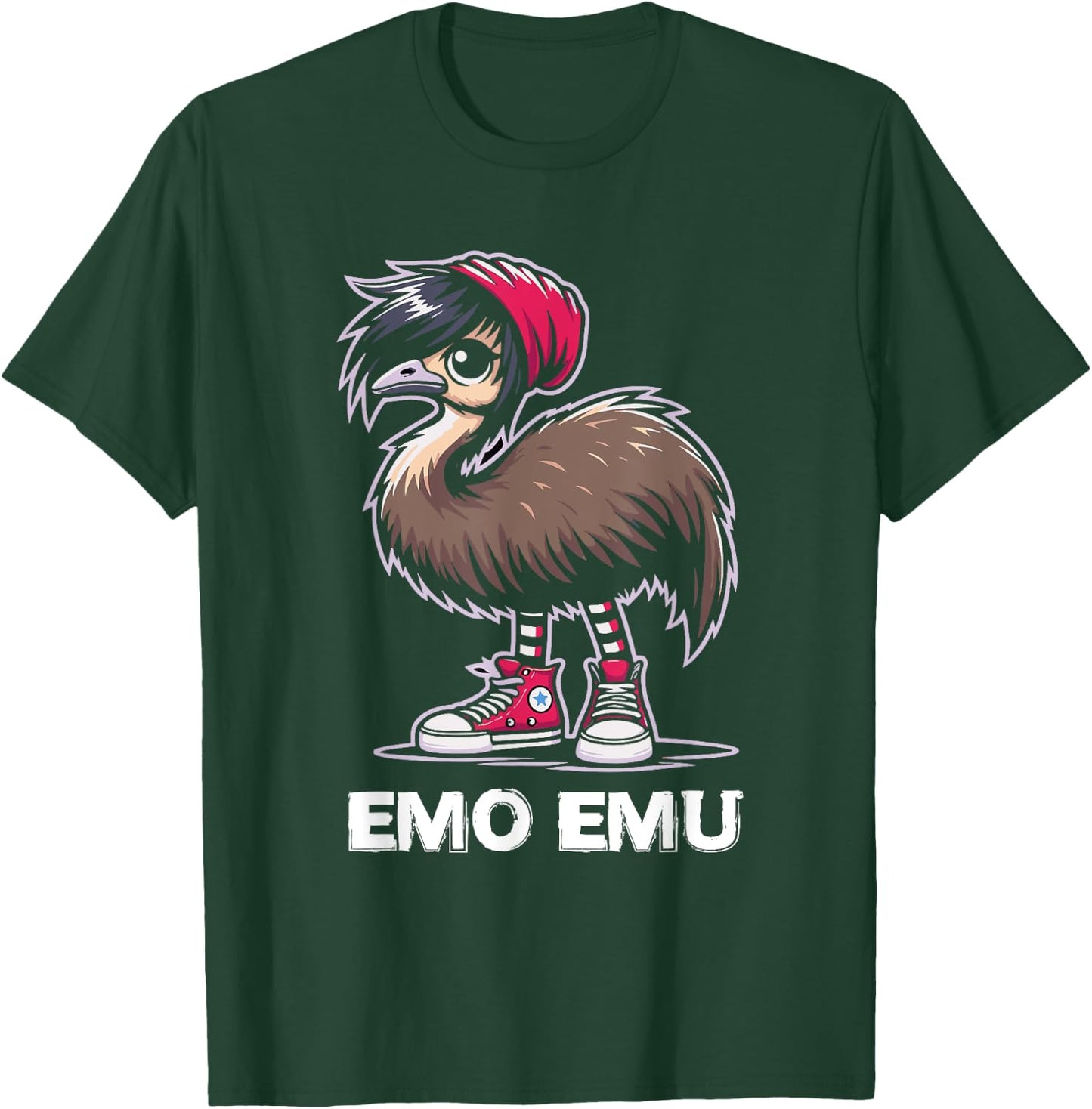 Emo Emu Bird Emocore Punk Goth Gothic T-Shirt - T-Shirt | Forest