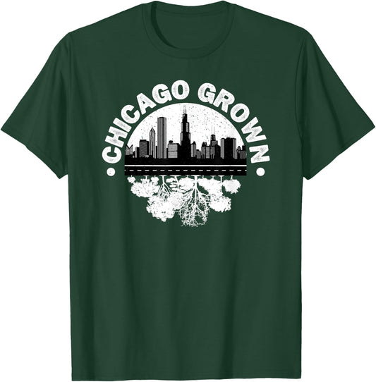 Chicago Grown Skyline Roots T-Shirt - T-Shirt | Forest