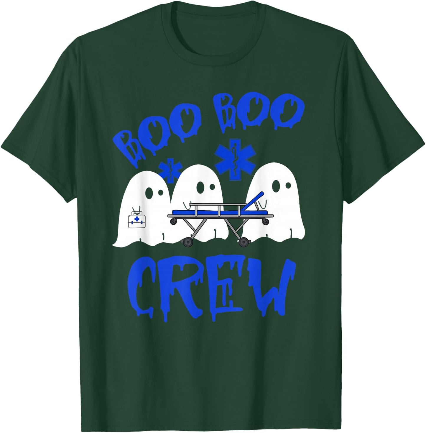 Boo Boo Crew Funny Ghost EMS EMT Paramedic Nurse Halloween T-Shirt - T-Shirt | Forest