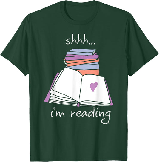 Book Reading Library Shh Im Reading T-Shirt - T-Shirt | Forest