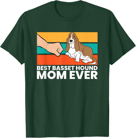 Best Basset Hound Mom Ever Cute Basset Hound T-Shirt - T-Shirt | Forest