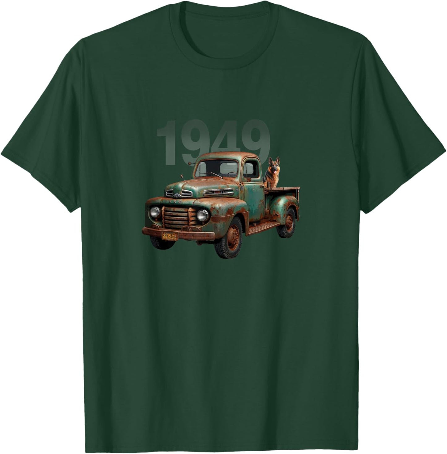Old Green 1949 Pickup Truck, Vintage Pick Up, Classic Trucks T-Shirt - T-Shirt | Forest