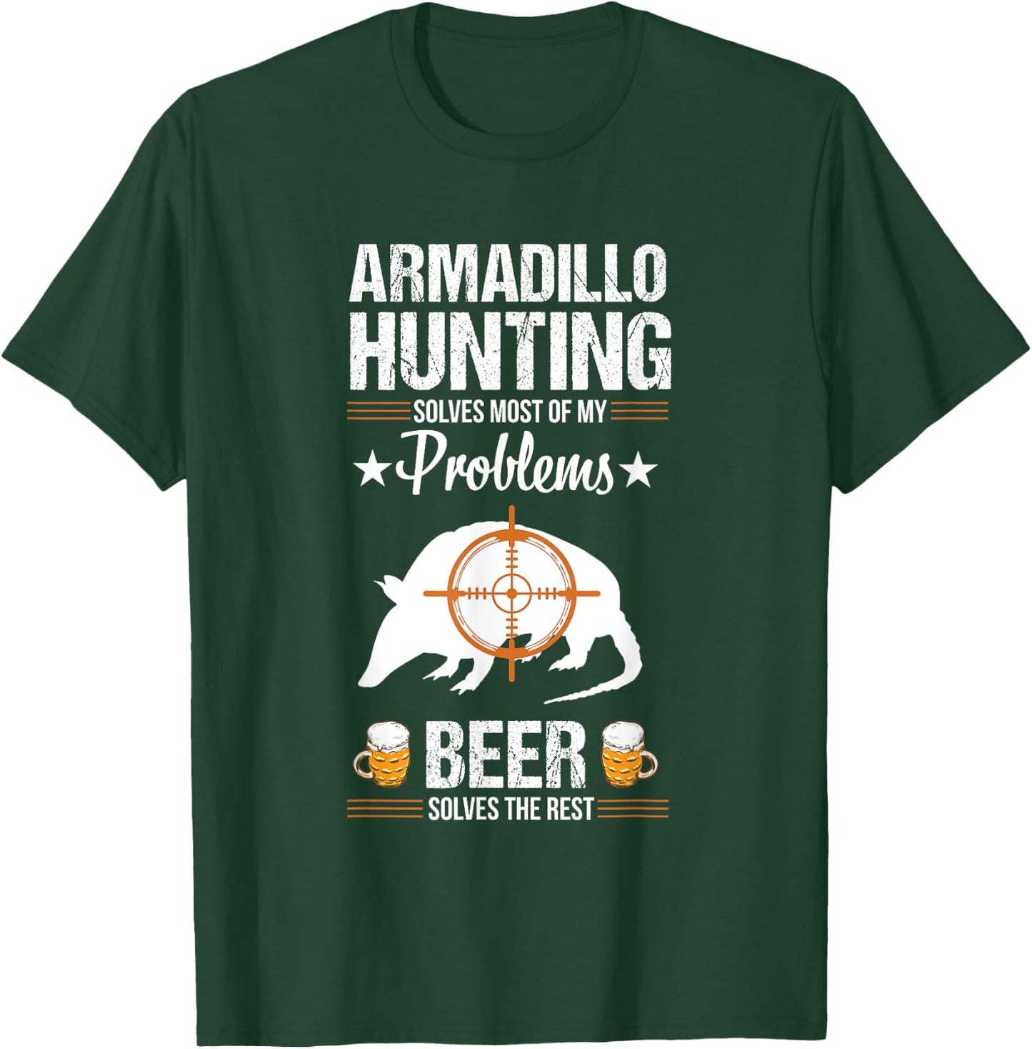 Funny Beer Lover Armadillo Possum Hunting Hunter Hunt T-Shirt - T-Shirt | Forest