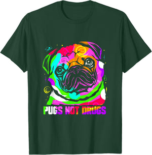 Pugs Not Drugs Anti Drugs T-Shirt - T-Shirt | Forest