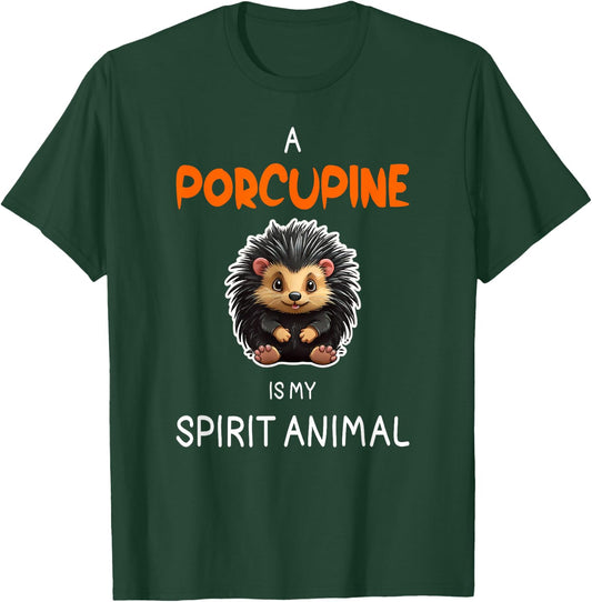 Porcupine Animal Spirit Shirt Funny Cartoon Porcupine Lover T-Shirt - T-Shirt | Forest