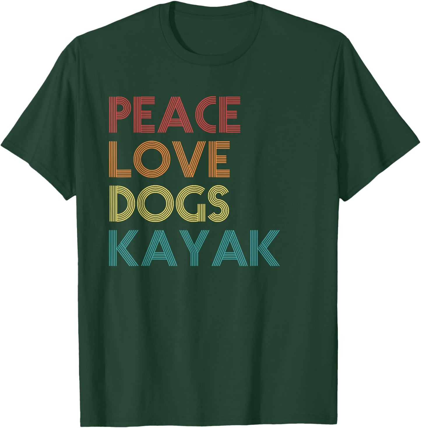 Kayaker Kayaking Apparel Kayak and Dog Lovers Vintage Retro Men Women T-Shirt - T-Shirt | Forest