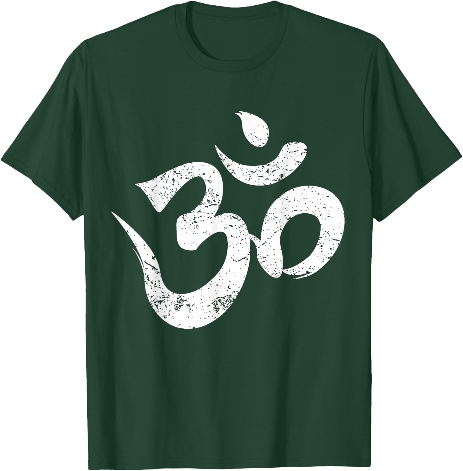 Distressed Om Meditation Spiritual Indian Yoga Symbol Om T-Shirt - T-Shirt | Forest
