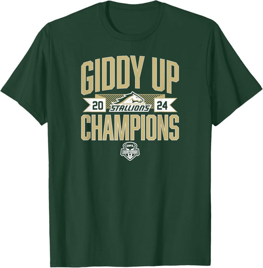 Birmingham Stallions - Giddy Up Champions - UFL T-Shirt - T-Shirt | Forest