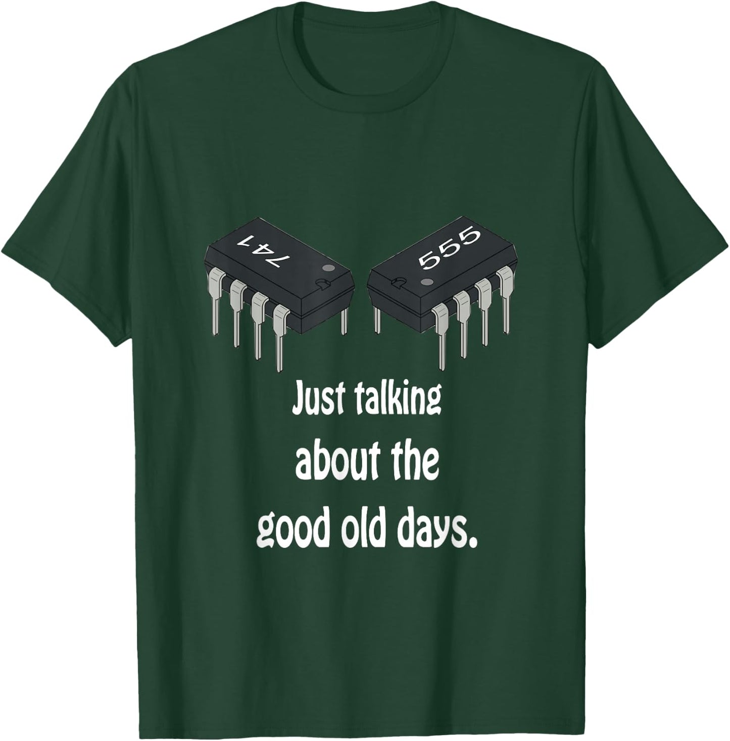 Electronics 555 Timer and 741 OpAmp Electronics Joke Fun T-Shirt - T-Shirt | Forest