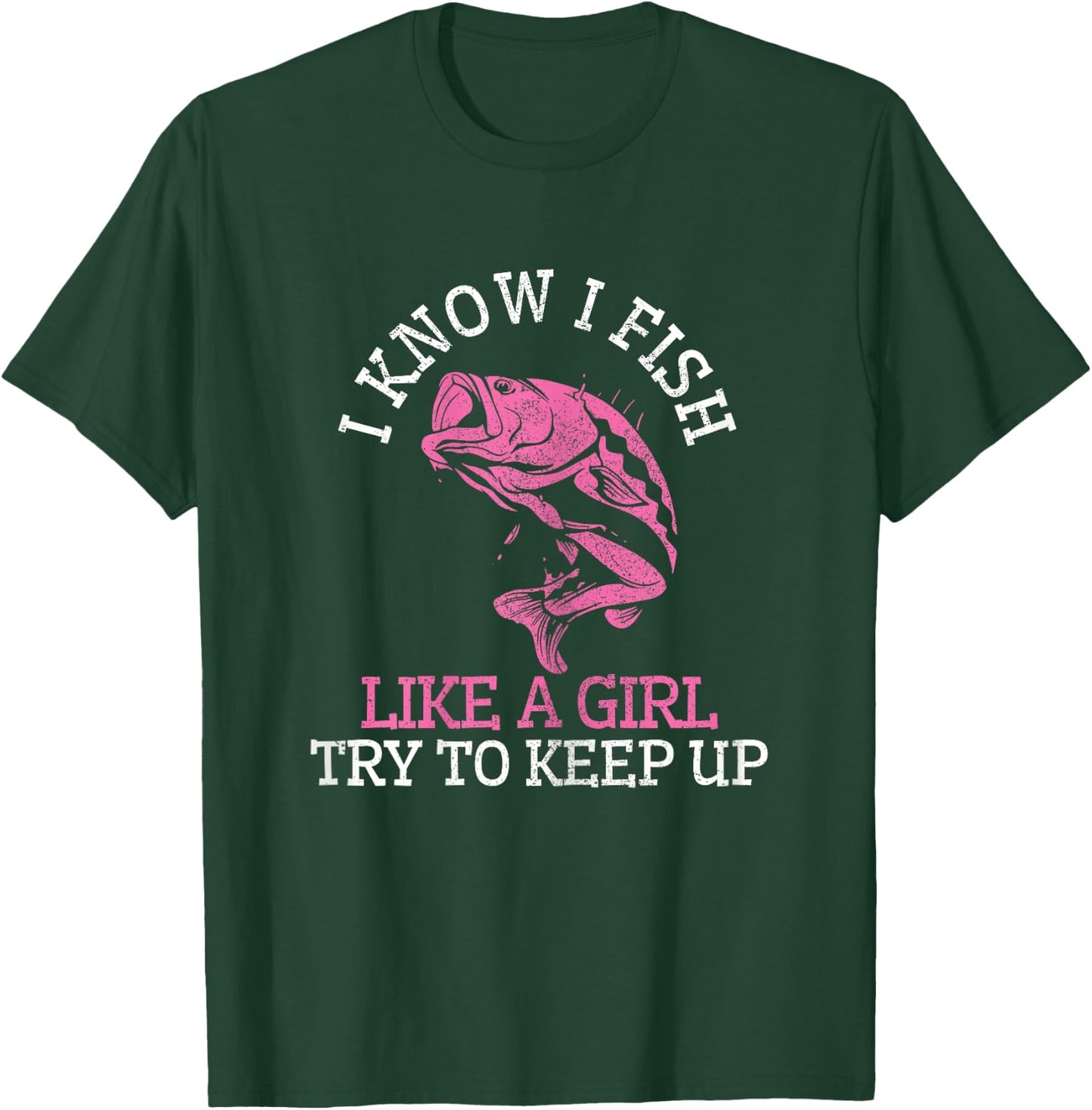 Fisherman Girl Funny Cute Fish Bass Gift T-Shirt - T-Shirt | Forest