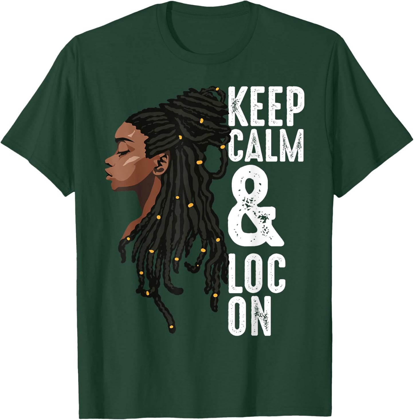 Funny Black Melanin Dreadlocks Gift Cute Afro Loc Girl Women T-Shirt - T-Shirt | Forest