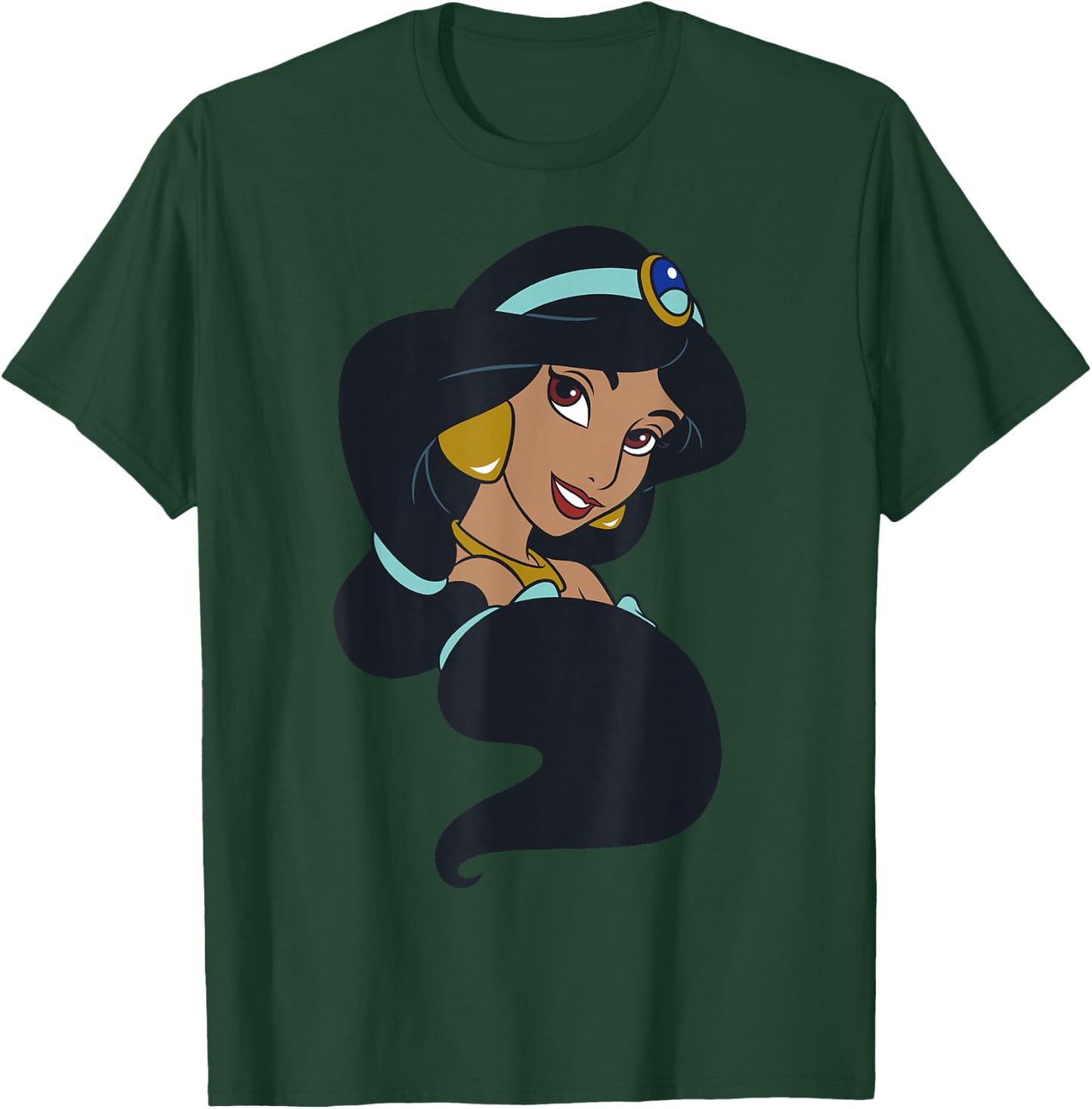 Disney Aladdin Jasmine Hair Swirl Big Portrait T-Shirt - T-Shirt | Forest