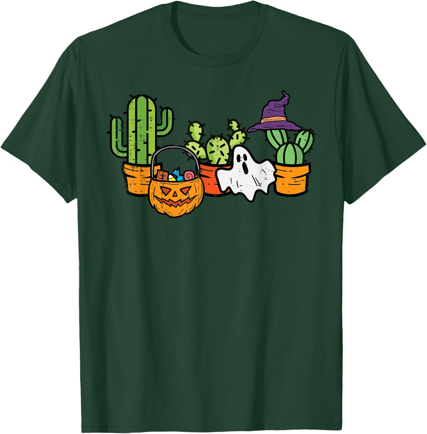 Halloween Cactus Succulent Plant Costume Men Women Kids Girl T-Shirt - T-Shirt | Forest