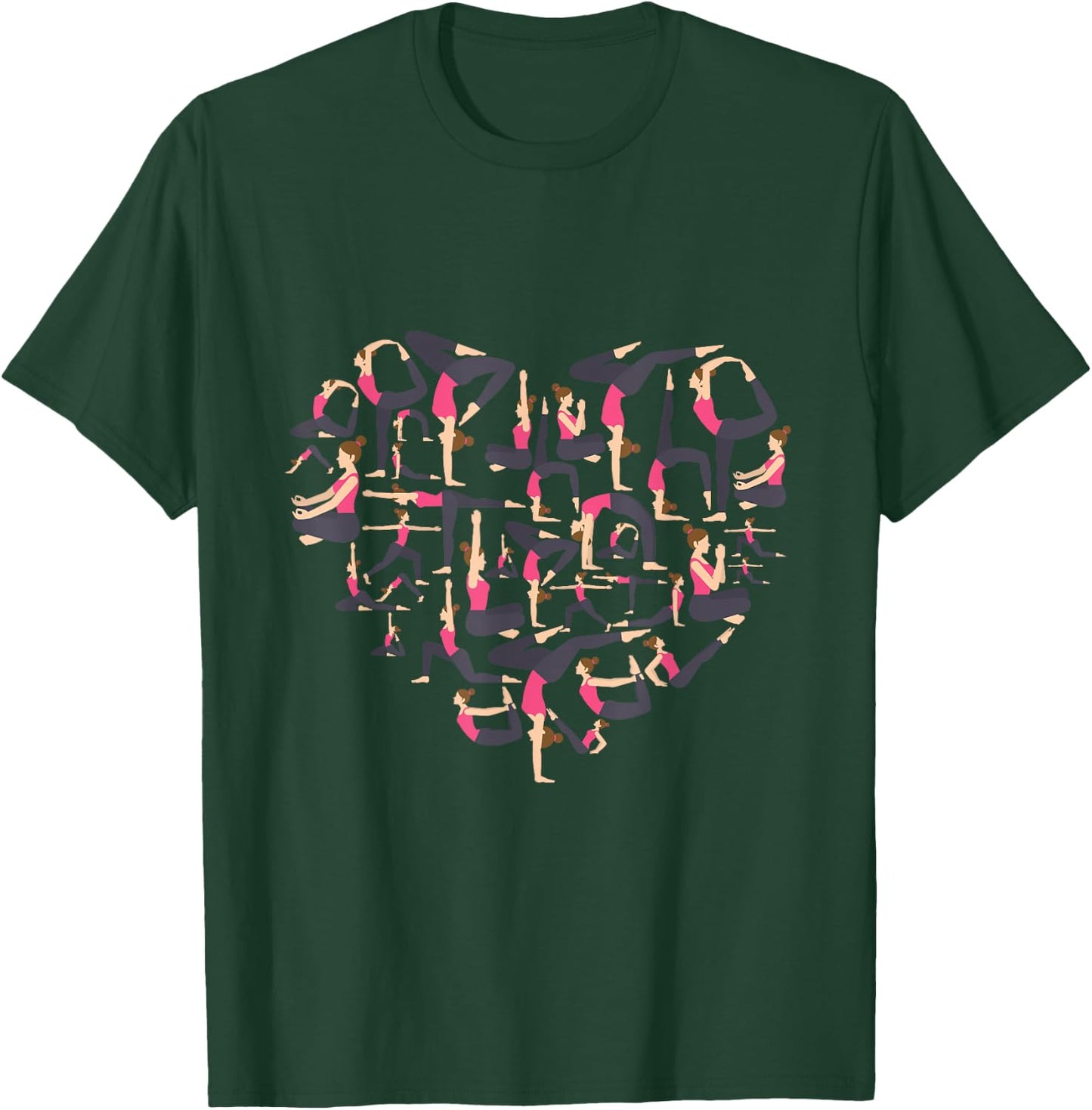 Love Yoga heart meditation pose men girl women Zen Spiritual T-Shirt - T-Shirt | Forest