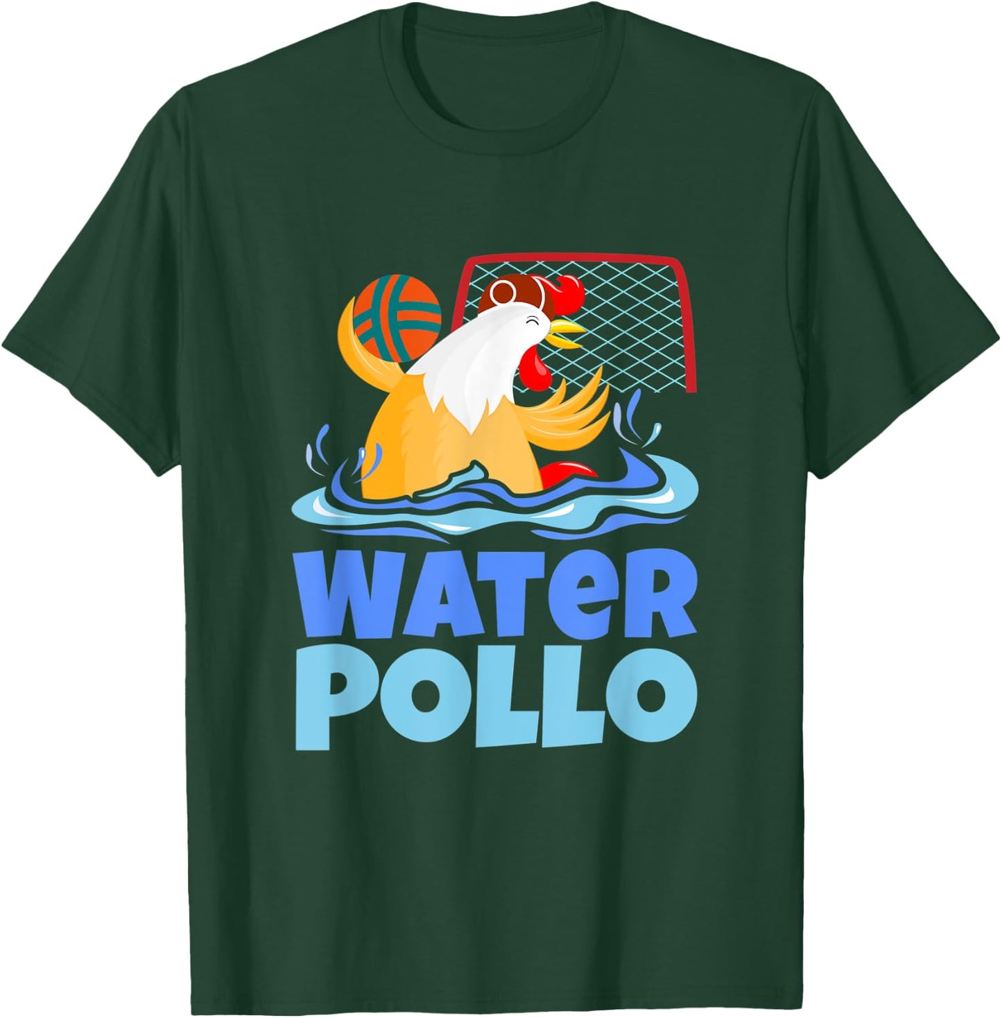 Funny Water Polo Humor, Water Pollo Chicken Pun T-Shirt - T-Shirt | Forest