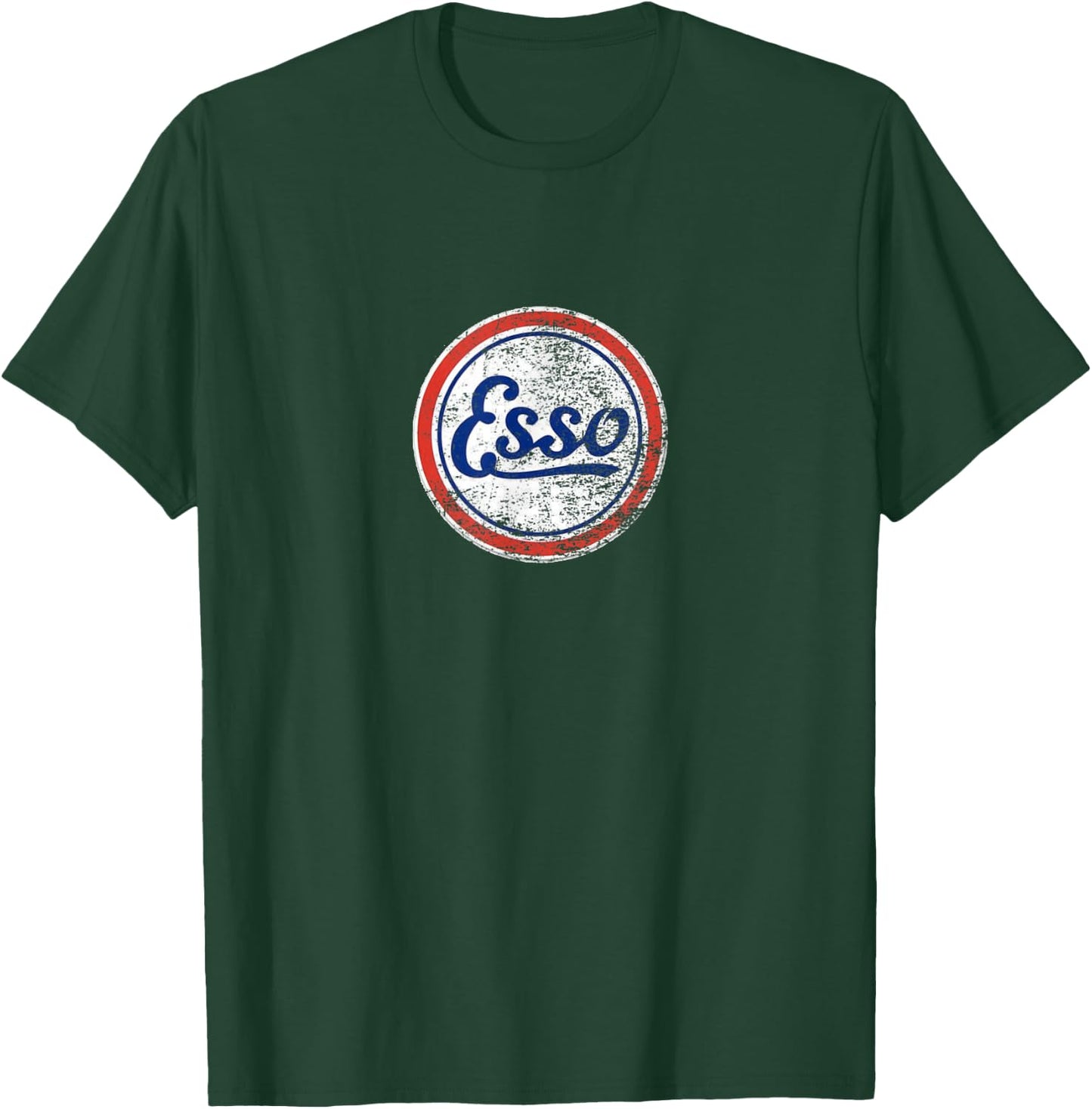 Vintage Car ESSO Gas Station and T-Shirt - T-Shirt | Forest
