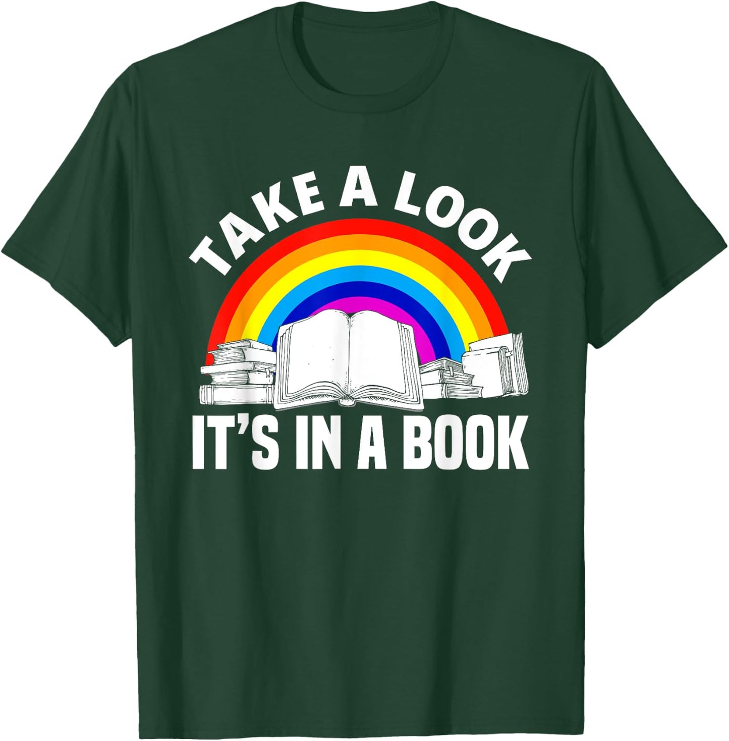 Cute Book Reader Rainbow Book Lover Love Reading T-Shirt - T-Shirt | Forest