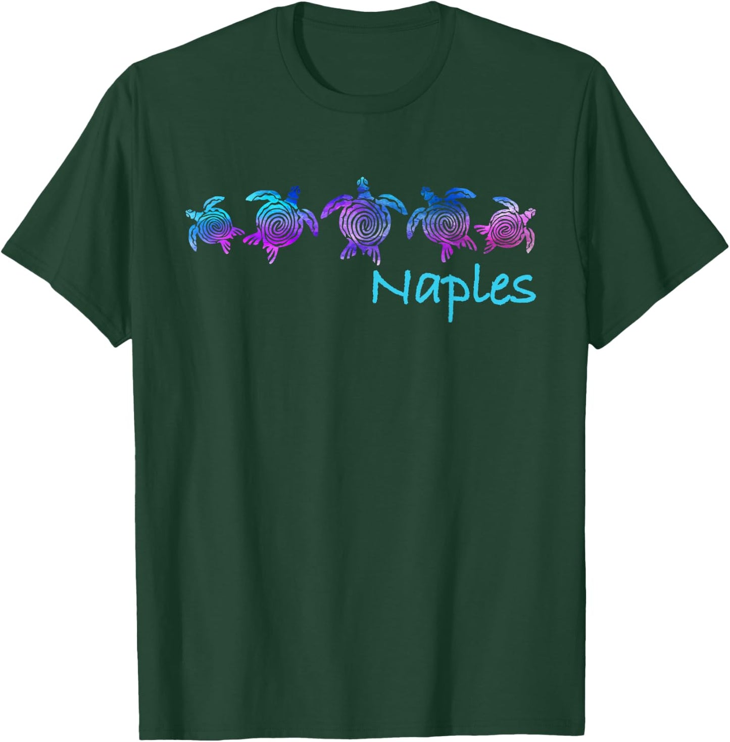 Naples, FL Beach Design / Tribal Turtle Gift T-Shirt - T-Shirt | Forest