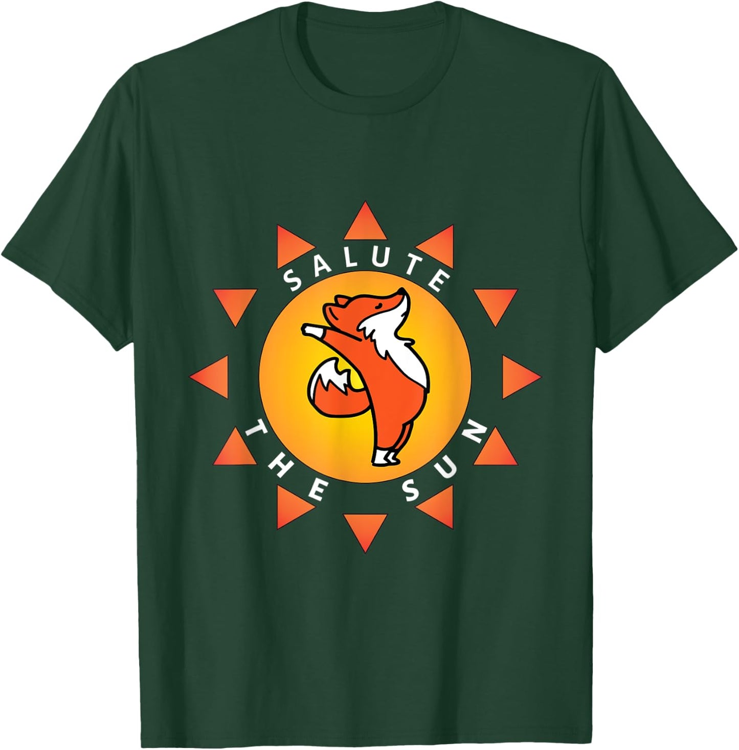 Cute Salute The Sun Yoga Fox Sunray T-Shirt - T-Shirt | Forest