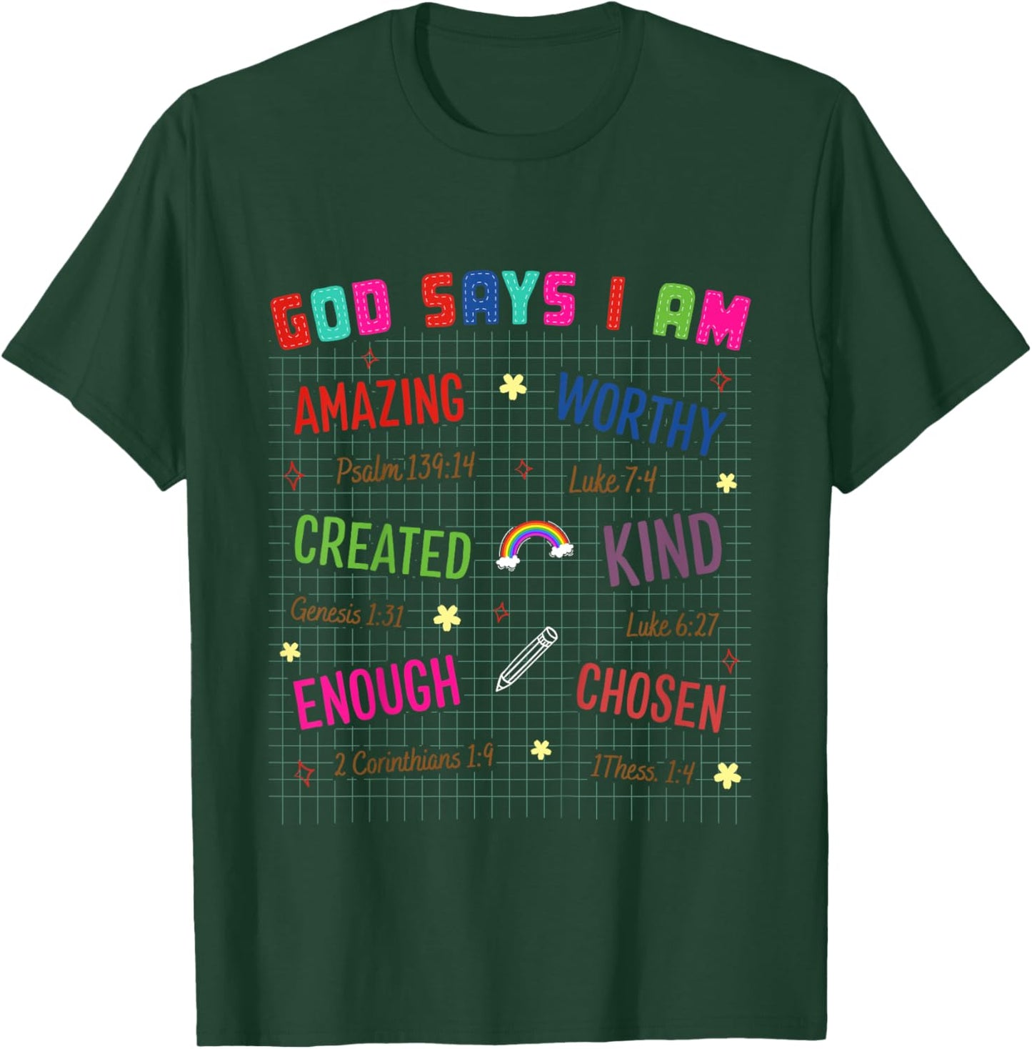 Kids Christian Lovers God Says I Am Faith Kids God Says I Am T-Shirt - T-Shirt | Forest