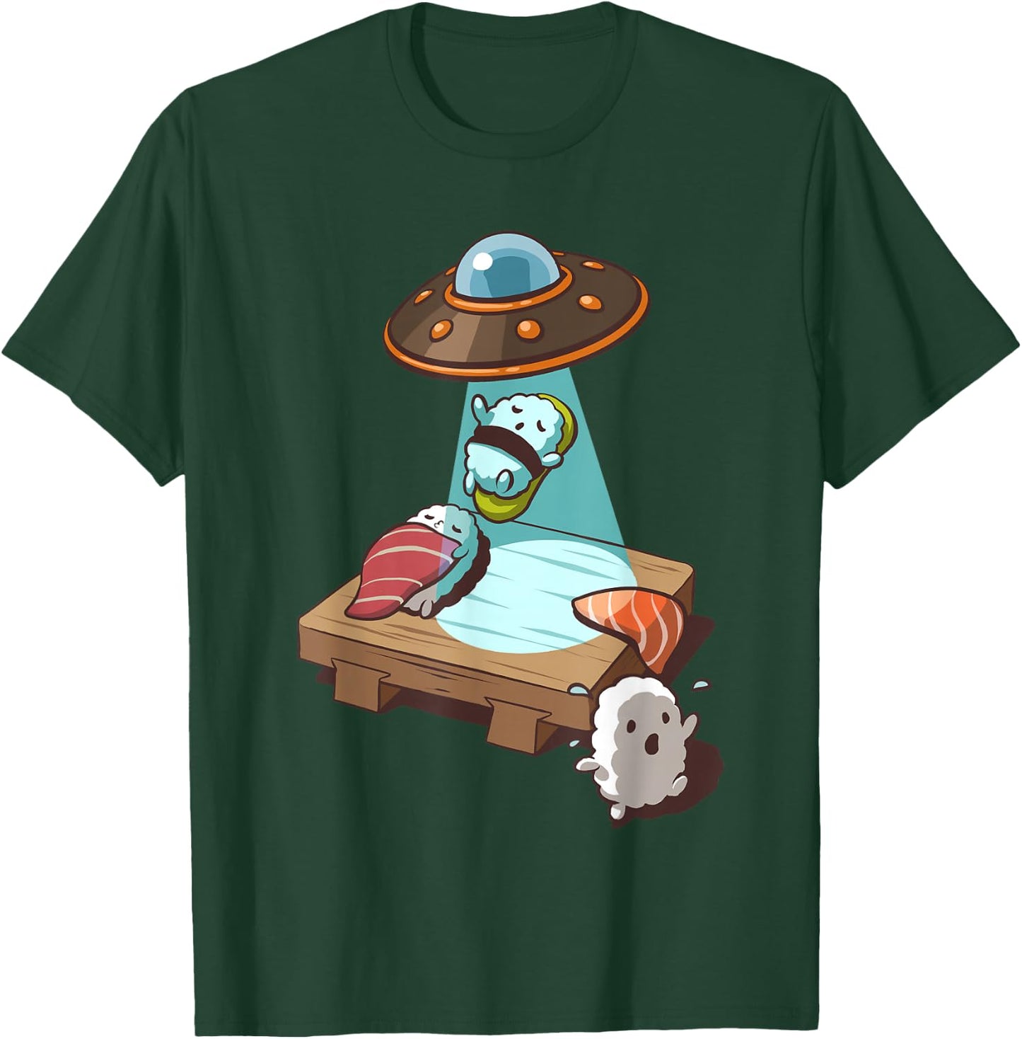 Sushi UFO Alien Abduction T-Shirt - T-Shirt | Forest