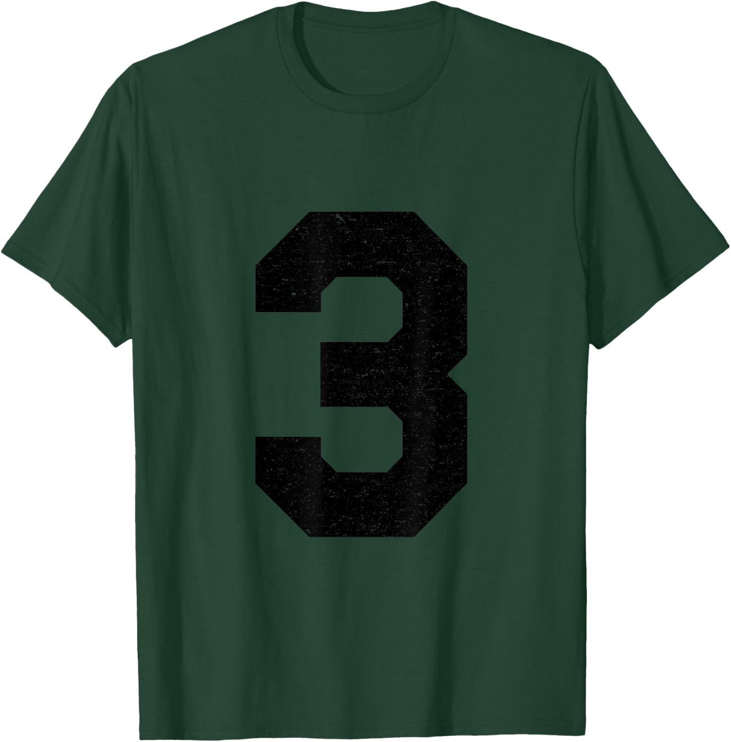#3 Jersey Uniform Varsity Sports Number, 3rd Place T-Shirt - T-Shirt | Forest