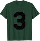 #3 Jersey Uniform Varsity Sports Number, 3rd Place T-Shirt - T-Shirt | Forest