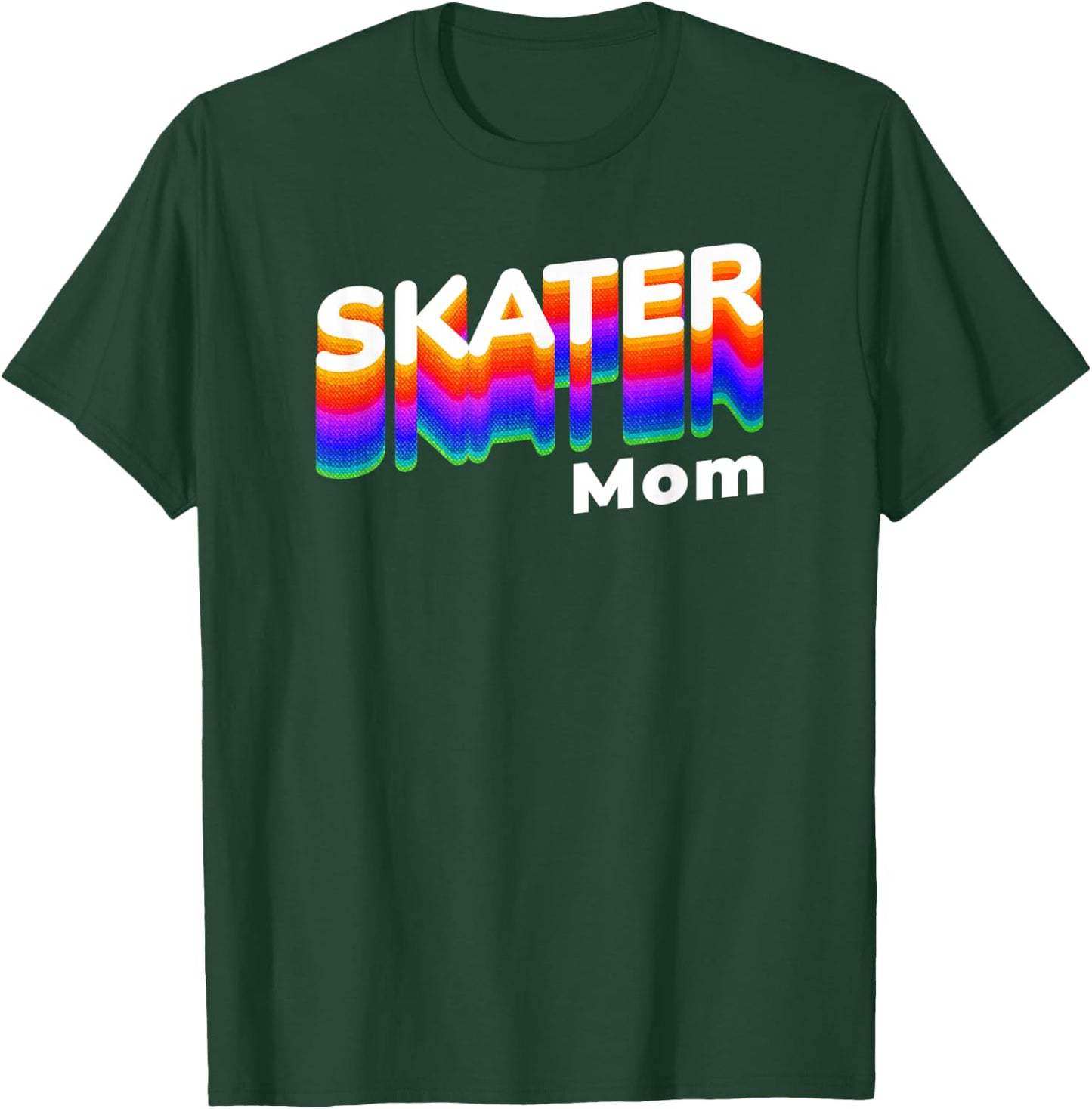 Retro Skateboarding Gamer Mom 80s Rainbow Style - Skater Mom T-Shirt - T-Shirt | Forest