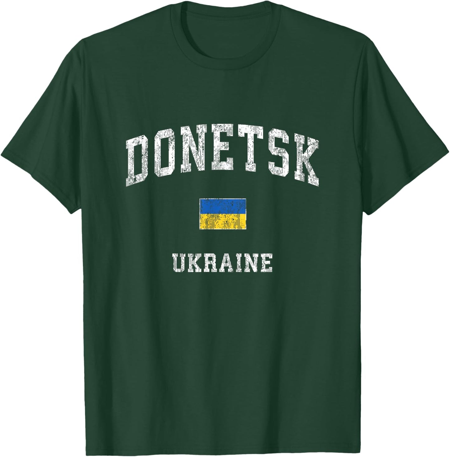 Donetsk Ukraine Vintage Athletic Sports Design T-Shirt - T-Shirt | Forest