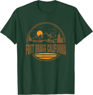 Vintage Fort Bragg, California Mountain Hiking Print T-Shirt - T-Shirt | Forest