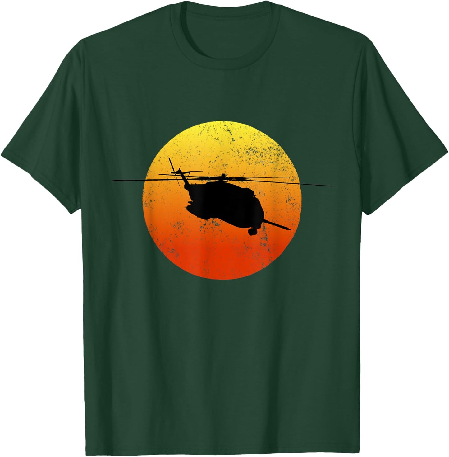 CH53 Super Stallion Silhouette Sunset Helicopter CH53 T-Shirt - T-Shirt | Forest