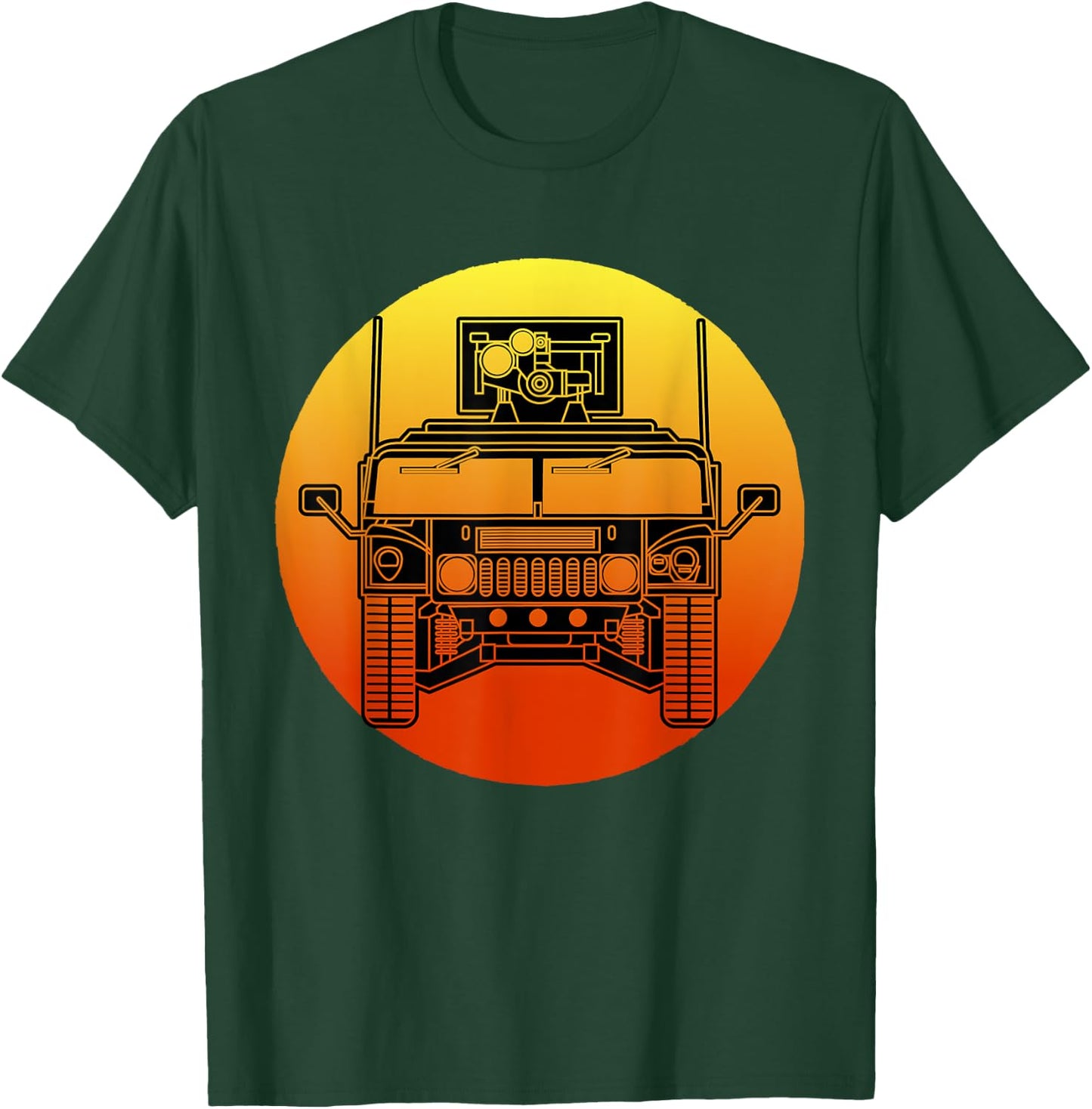 Retro Humvee Military Combat Vehicle HMMWV Humvee T-Shirt - T-Shirt | Forest